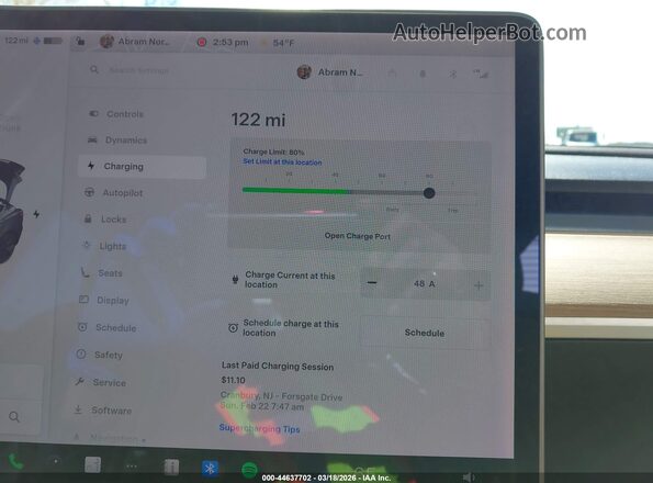 5YJ3E1EB1LF663761 2020 TESLA MODEL 3 Серый 