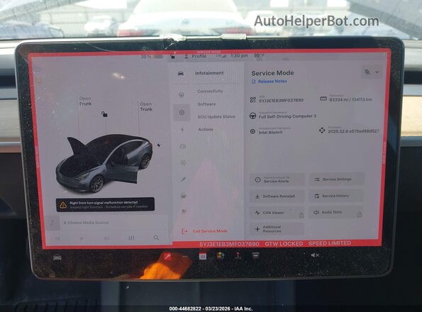 5YJ3E1EB3MF037890 2021 TESLA MODEL 3 Серый 