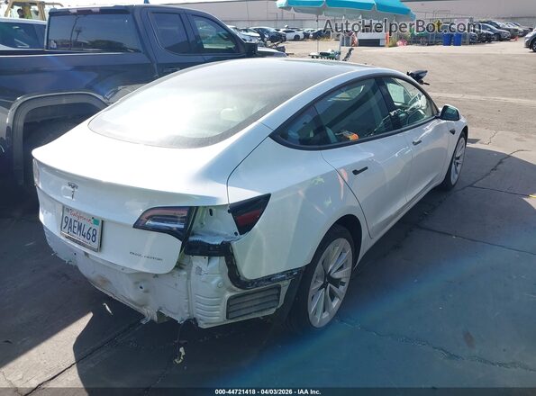 5YJ3E1EB3NF180372 2022 TESLA MODEL 3 Белый Задняя правая четверть
