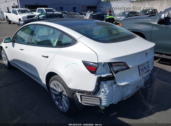 5YJ3E1EB3NF180372 2022 TESLA MODEL 3 Белый Задняя левая четверть