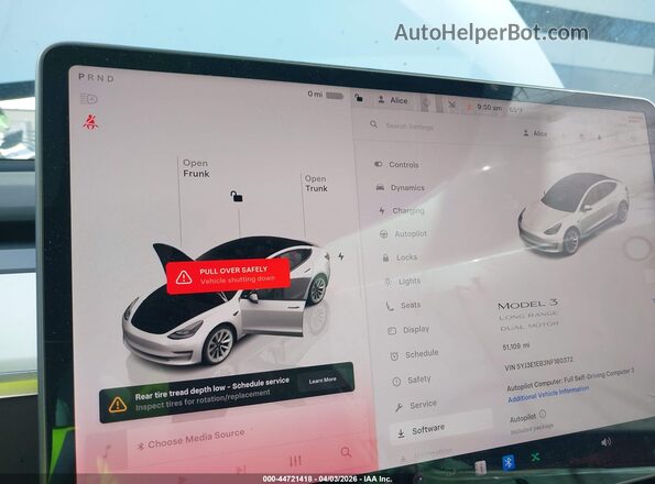 5YJ3E1EB3NF180372 2022 TESLA MODEL 3 Белый 