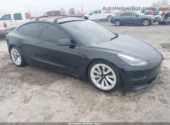 5YJ3E1EB4NF167291 2022 TESLA MODEL 3 Черный Передняя правая четверть
