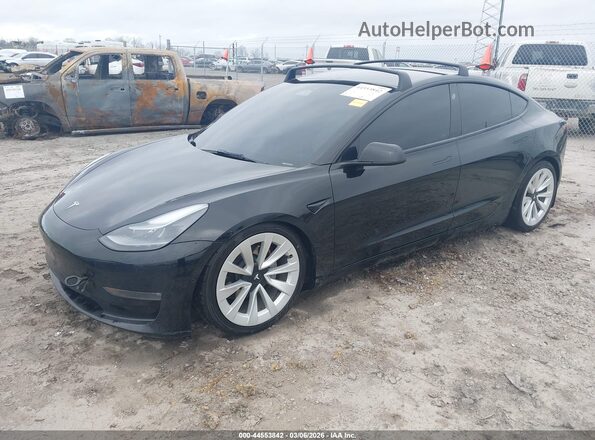 5YJ3E1EB4NF167291 2022 TESLA MODEL 3 Черный Передняя левая четверть