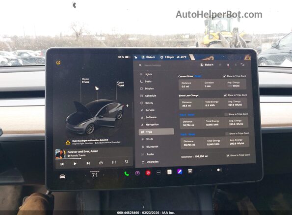 5YJ3E1EB5NF256609 2022 TESLA MODEL 3 Серый Вид задних сидений