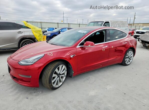5YJ3E1EB6JF088103 2018 TESLA MODEL Красный Передняя левая четверть
