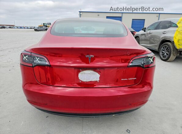 5YJ3E1EB6JF088103 2018 TESLA MODEL Красный Вид сзади