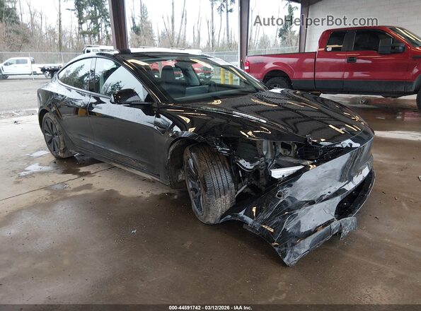 5YJ3E1EB7SF079346 2025 TESLA MODEL 3 Black Передня права чверть