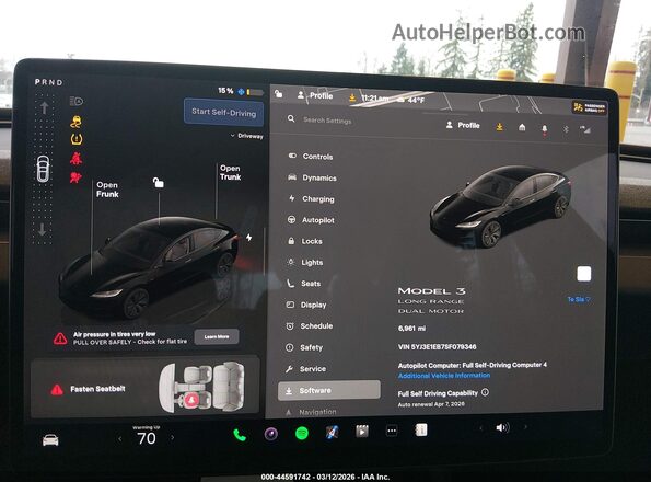 5YJ3E1EB7SF079346 2025 TESLA MODEL 3 Black Вид задніх сидінь