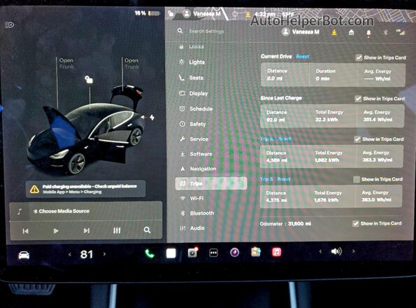 5YJ3E1EB8KF384788 2019 TESLA MODEL Черный Вид щитка приборов