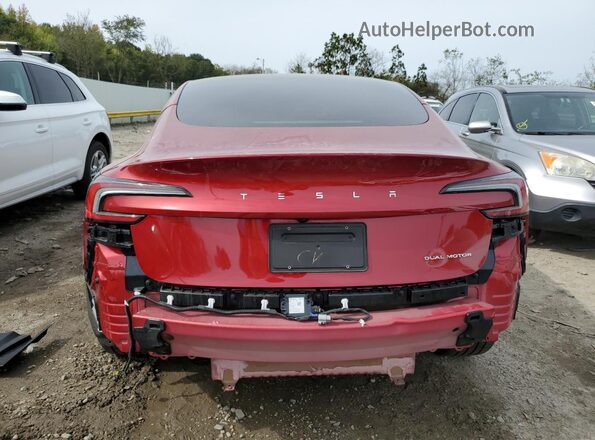 5YJ3E1EB9RF766354 2024 TESLA MODEL Красный Вид сзади