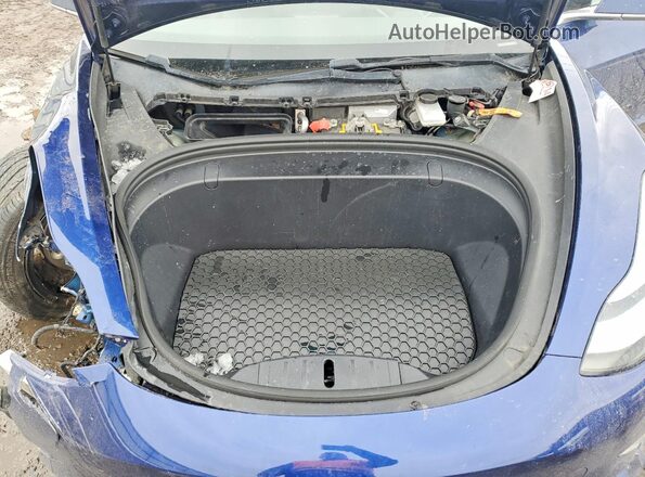 5YJ3E1EBXKF199464 2019 TESLA MODEL Blue Widok wnętrza z tyłu