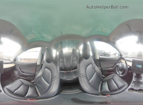 5YJ3E1EBXKF199464 2019 TESLA MODEL Blue Widok naklejki z numerem VIN