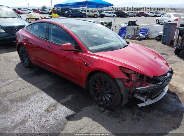 5YJ3E1EC4NF122893 2022 TESLA MODEL 3 Red Przód prawy