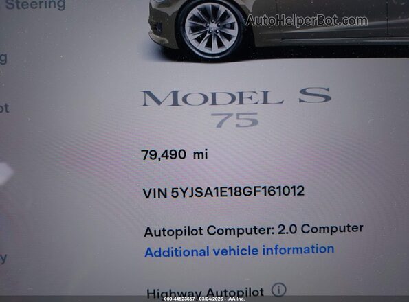 5YJSA1E18GF161012 2016 TESLA MODEL S Зеленый 