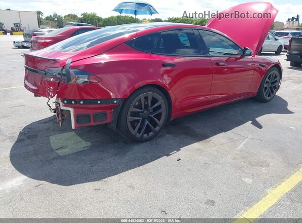 5YJSA1E53MF428801 2021 TESLA MODEL S Красный Задняя правая четверть