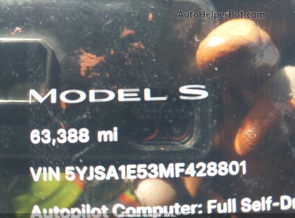 5YJSA1E53MF428801 2021 TESLA MODEL S Красный Вид задних сидений