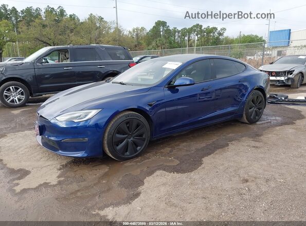 5YJSA1E56NF493675 2022 TESLA MODEL S Синий Передняя левая четверть