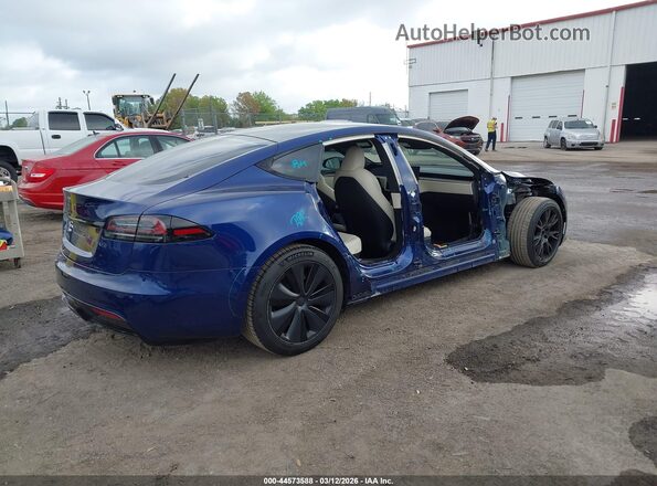 5YJSA1E56NF493675 2022 TESLA MODEL S Синий Задняя правая четверть