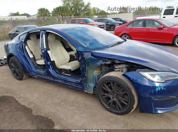 5YJSA1E56NF493675 2022 TESLA MODEL S Синий Вид спереди
