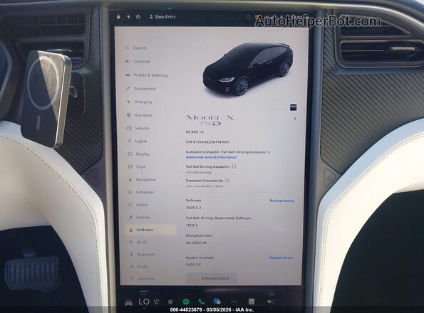 5YJXCAE23KF141591 2019 TESLA MODEL X Black Vista de los asientos traseros