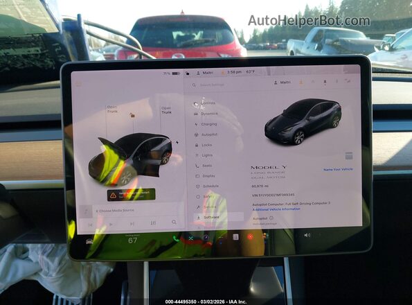 5YJYGDEE1MF069345 2021 TESLA MODEL Y Gray 