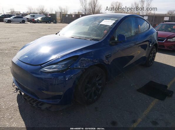 5YJYGDEE1MF078627 2021 TESLA MODEL Y Blue Առջևի ձախ երեք քառորդ տեսարան