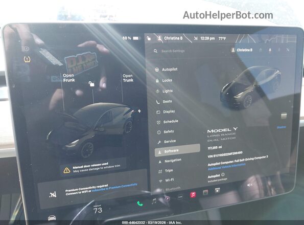 5YJYGDEE2MF296480 2021 TESLA MODEL Y Black Вид задніх сидінь