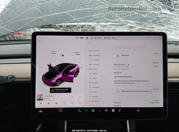5YJYGDEE4LF050447 2020 TESLA MODEL Y Серый Вид задних сидений