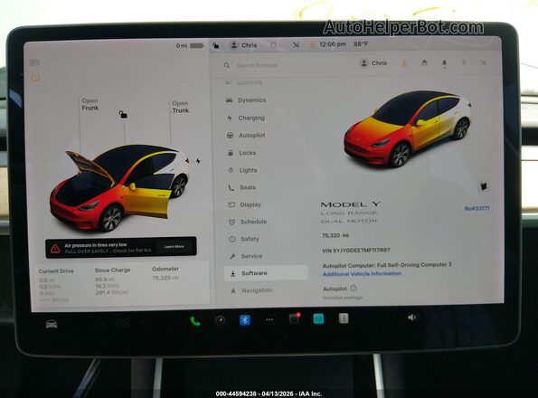5YJYGDEE7MF117897 2021 TESLA MODEL Y White 