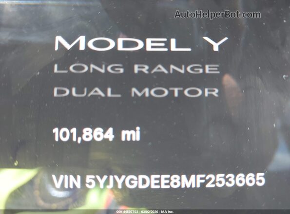 5YJYGDEE8MF253665 2021 TESLA MODEL Y Red Вид задніх сидінь