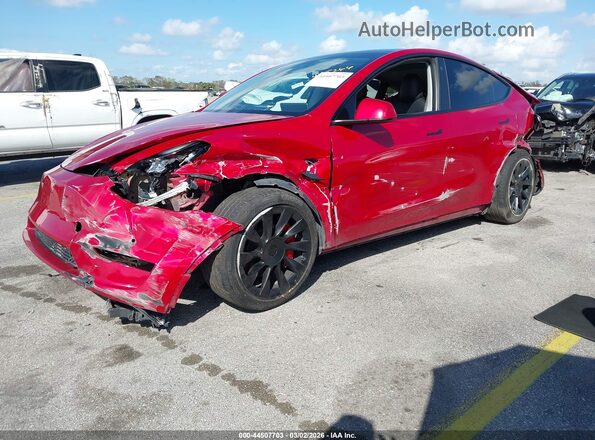 5YJYGDEE8MF253665 2021 TESLA MODEL Y Red Передня ліва чверть