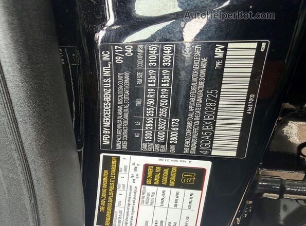 4JGDA5JBXJB028725 2018 MERCEDES-BENZ GLE Black Widok wnętrza z tyłu