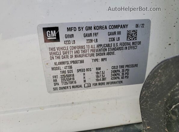 KL4MMFSL1PB007368 2023 BUICK ENCORE White 360 interior view