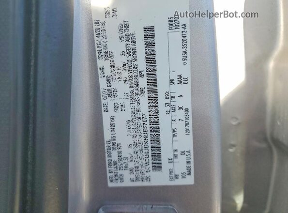 1FMCU0JDXHUE57577 2017 FORD ESCAPE Серебряный Вид наклейки с VIN-кодом