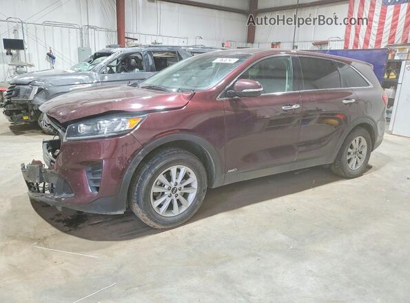 5XYPGDA30KG564383 2019 KIA SORENTO Бордовый Задняя левая четверть
