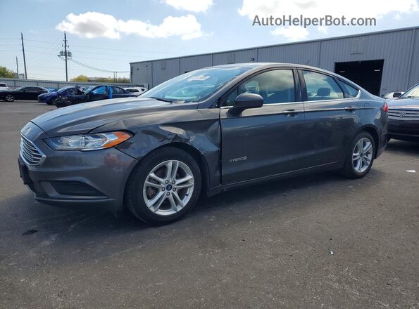 3FA6P0LU4JR268948 2018 FORD FUSION Gray Trasero izquierdo