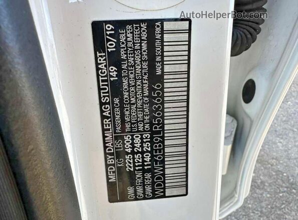 WDDWF6EB9LR563656 2020 MERCEDES-BENZ C White Вид задньої частини салону