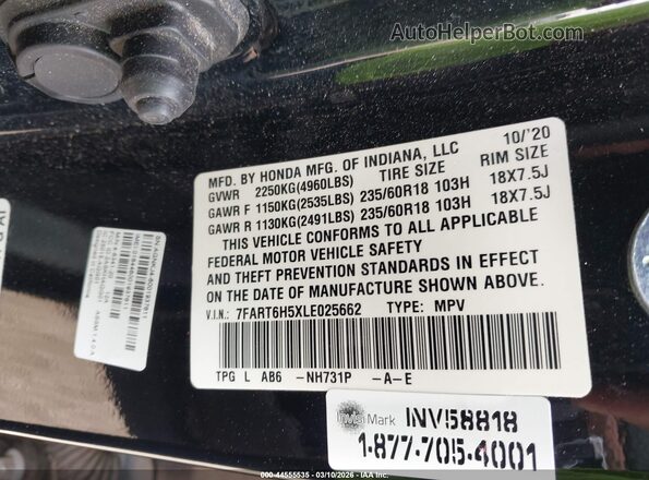 7FART6H5XLE025662 2020 HONDA CR-V HYBRID Gray Вид підкапотного простору