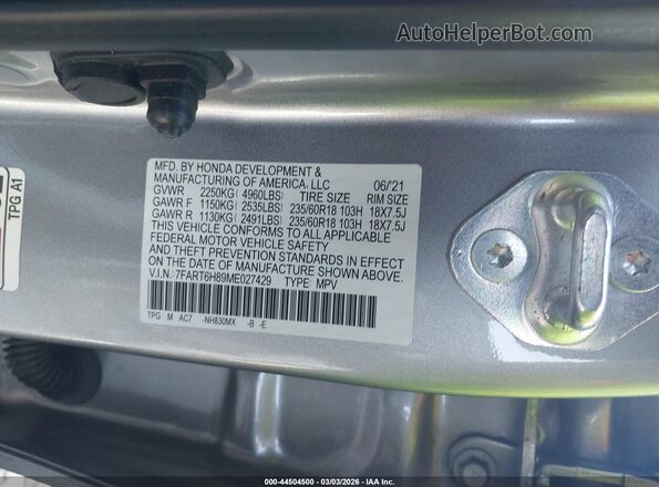 7FART6H89ME027429 2021 HONDA CR-V HYBRID Silver Widok komory silnika