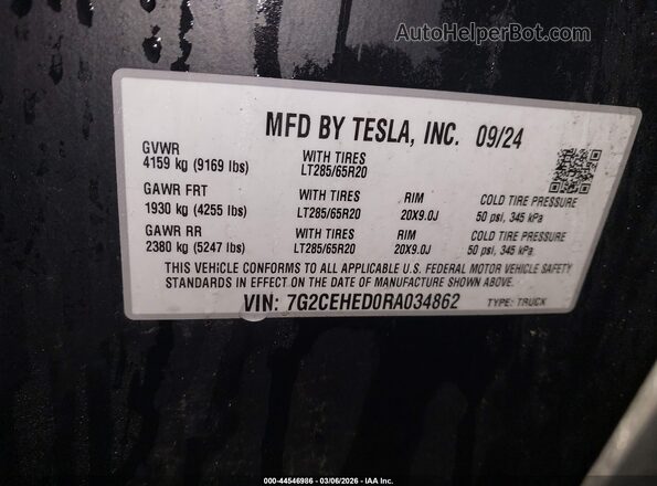 7G2CEHED0RA034862 2024 TESLA CYBERTRUCK Tan Շարժիչի բաժամունքի տեսք
