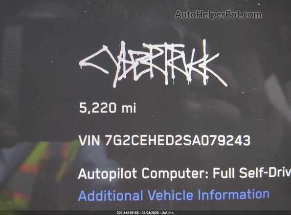 7G2CEHED2SA079243 2025 TESLA CYBERTRUCK Gray 
