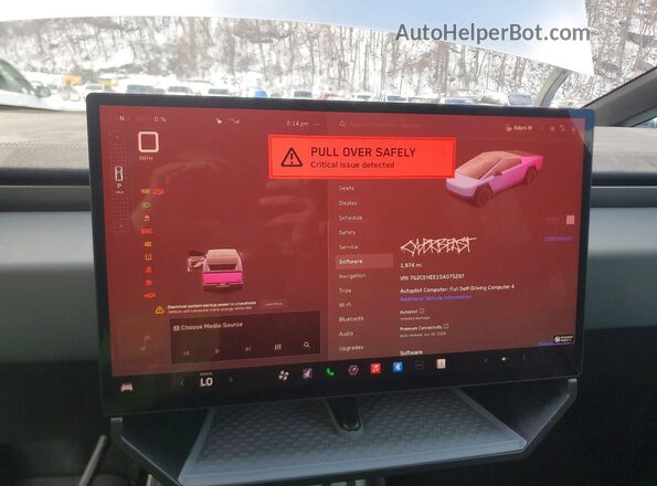 7G2CEHEE1SA075287 2025 TESLA CYBERTRUCK Silver Widok zestawu wskaźników