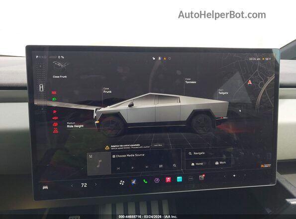 7G2CEHEE9SA075540 2025 TESLA CYBERTRUCK Silver Vista de los asientos traseros