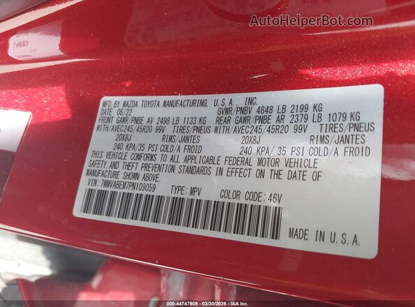 7MMVABEM7PN109059 2023 MAZDA CX-5 Red Widok komory silnika