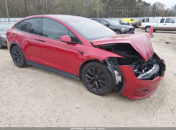 7SAXCBE50NF360550 2022 TESLA MODEL X Бордовый Передняя правая четверть