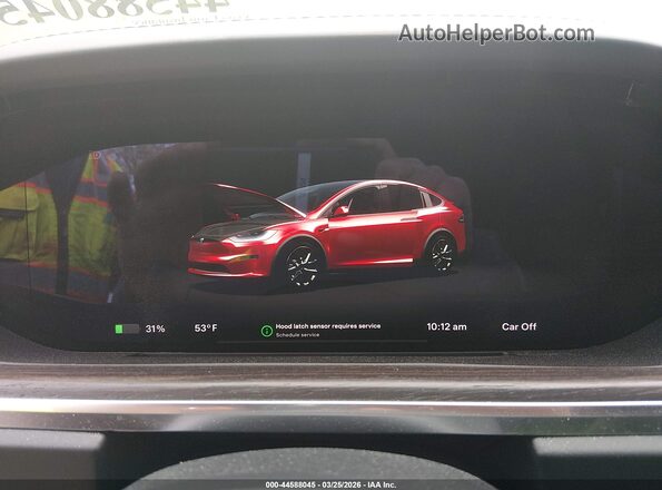 7SAXCBE50NF360550 2022 TESLA MODEL X Бордовый Вид задних сидений