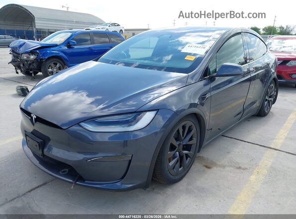 7SAXCBE56NF334745 2022 TESLA MODEL X Gray Vista tres cuartos delantera izquierda