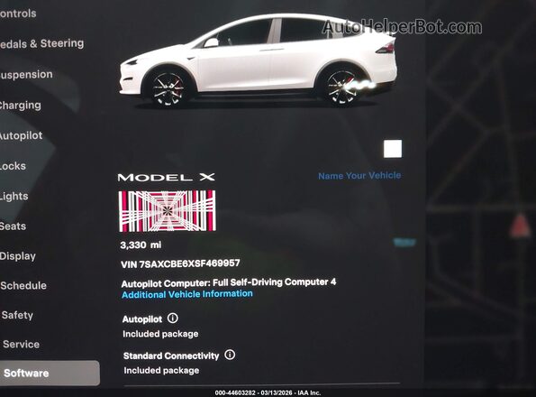 7SAXCBE6XSF469957 2025 TESLA MODEL X Белый Вид задних сидений