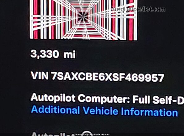 7SAXCBE6XSF469957 2025 TESLA MODEL X Белый 