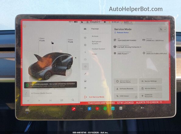 7SAYGAEE4RF104680 2024 TESLA MODEL Y Черный Вид задних сидений